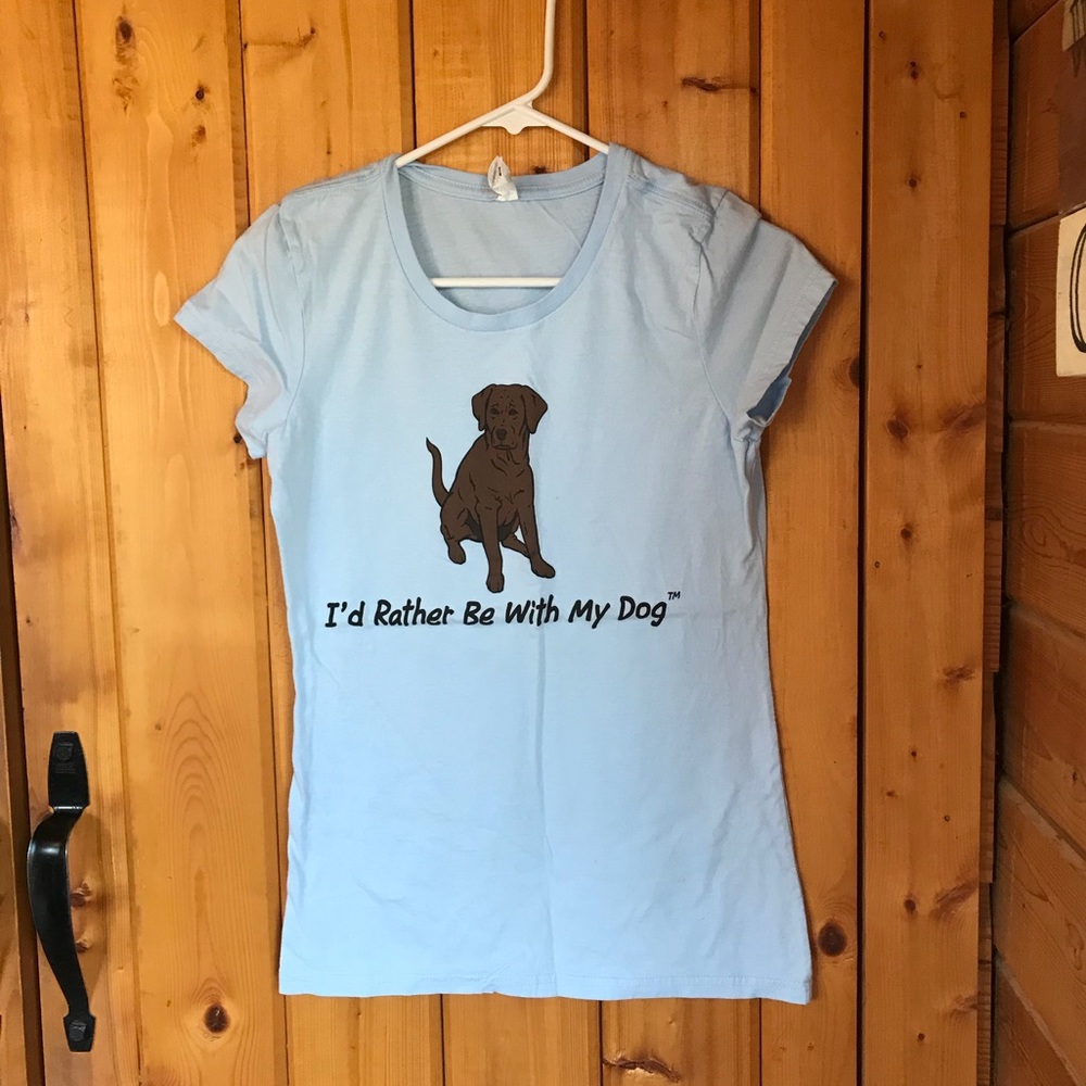 I’d rather be with my dog - choc lab tee